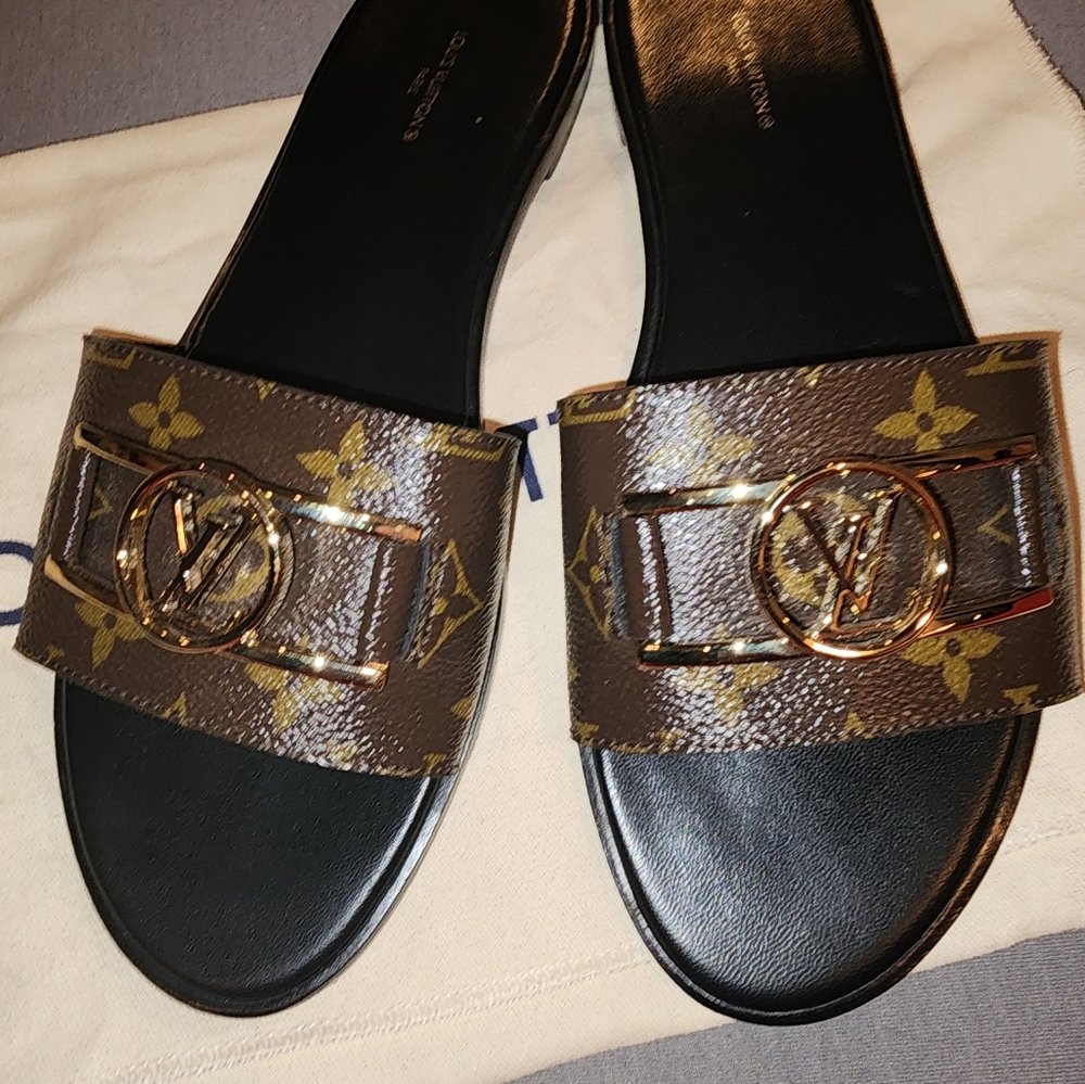 Louis Vuttion Luxury Brown Slide Sandals Size 41 - Picture 7 of 11